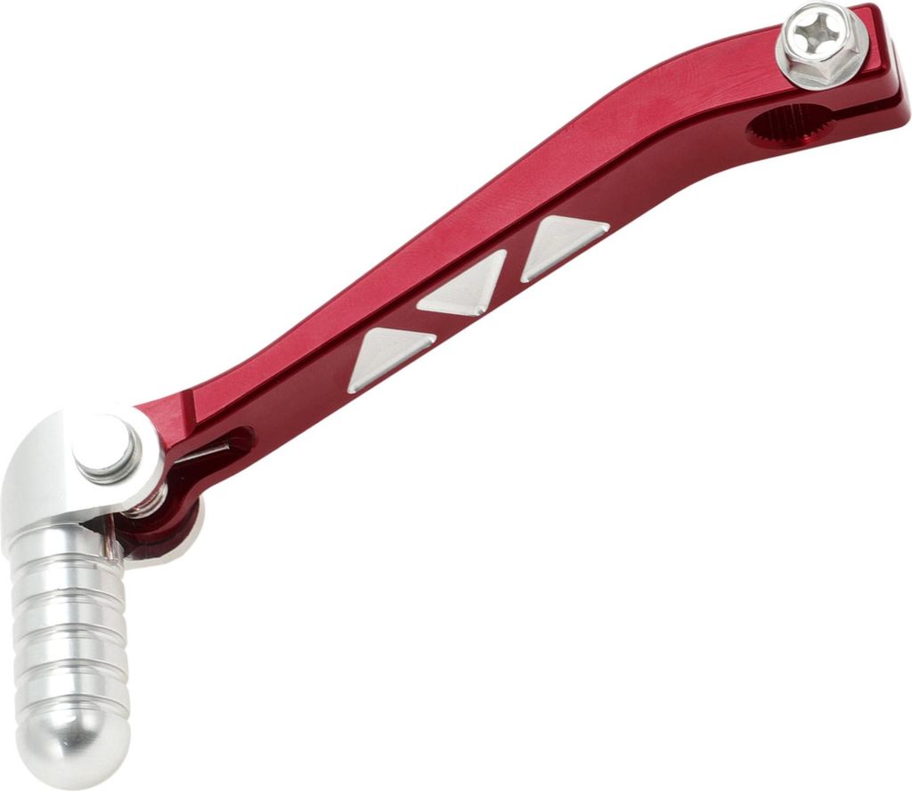 Faltbarer Motorrad-Schalthebel für Kayo T4 Aluminiumlegierung Pedal-Schalthebelarm Roter Hebel Silberfarbener Kopf