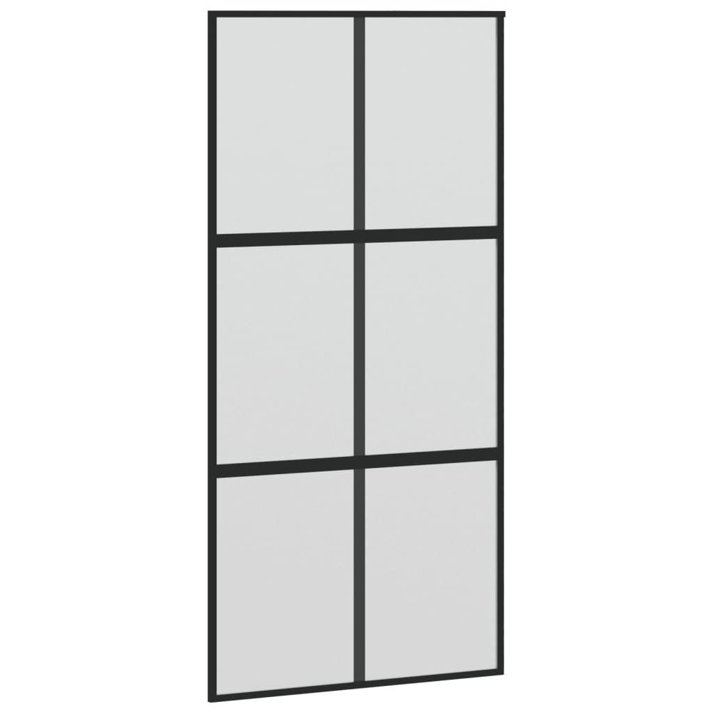 vidaXL Schiebetür Schwarz 102,5x205 cm Hartglas und Produktbild 