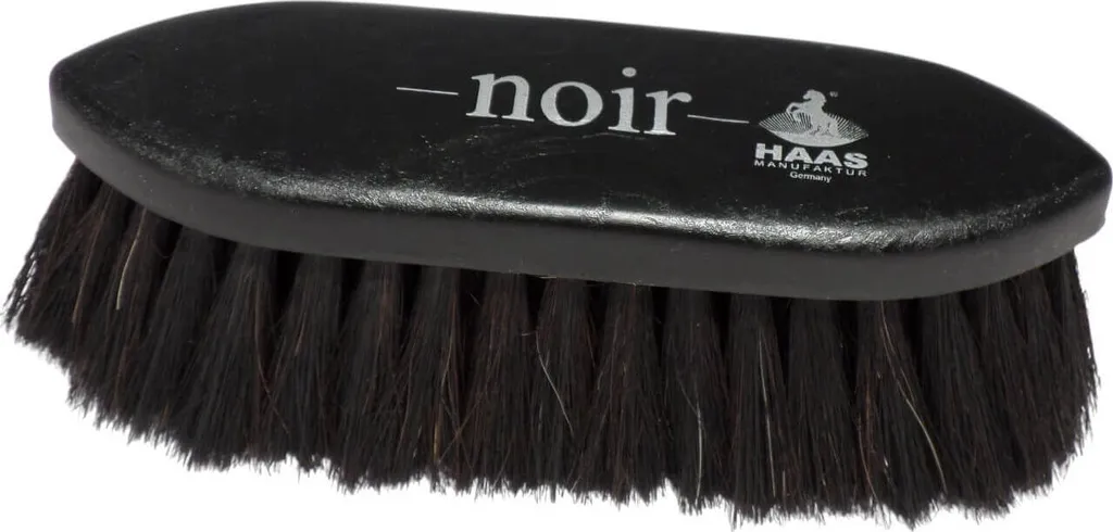 Brosse de pansage Haas Noir Grande pour lustrer la robe du cheval