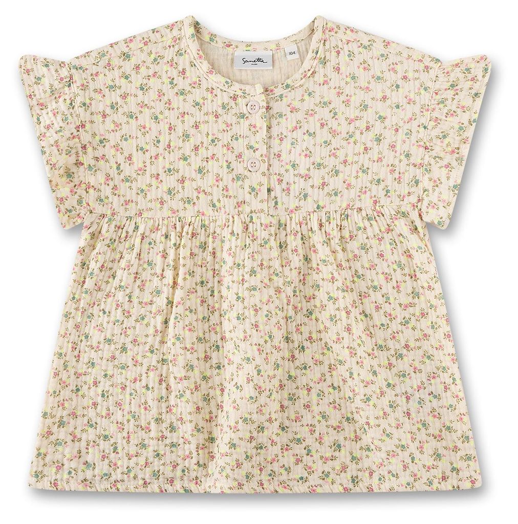Sanetta Pure Mädchen-Bluse beige Blumen 116