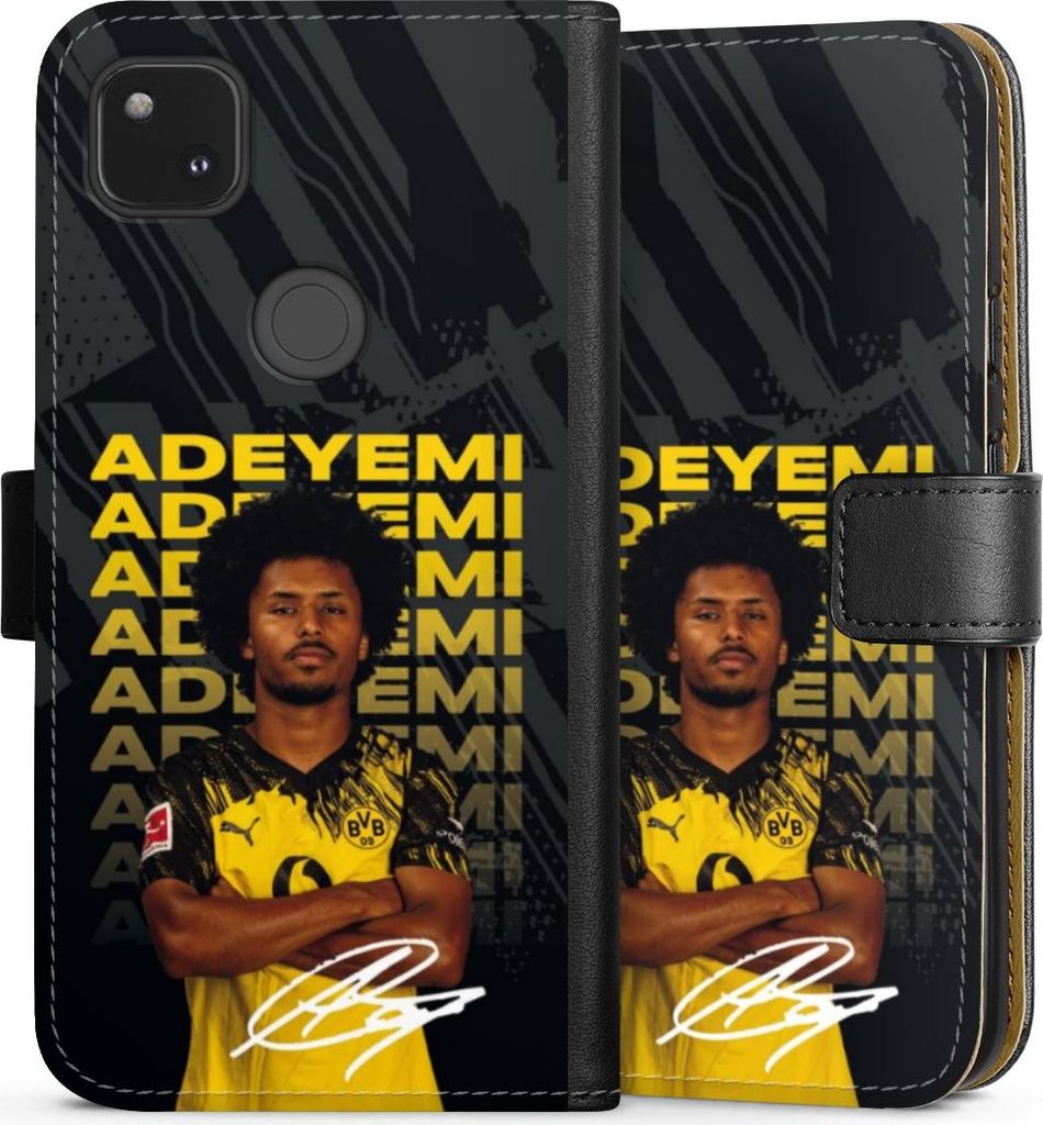 DeinDesign Klapphülle für Google Pixel 4a Handytasche Lederhülle Tasche BVB Borussia Dortmund Karim Adeyemi