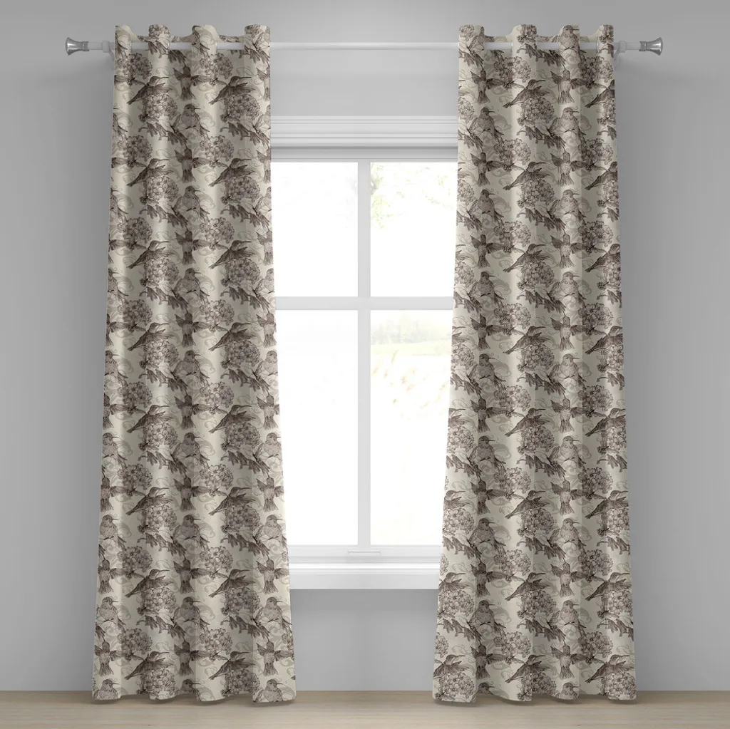 Tende Decorative ABAKUHAUS 280x225: Stile Vintage Marrone e Crema
