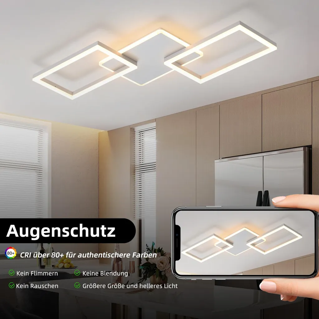 Plafonnier LED Dimmable avec Télécommande 63W 80cm Design Moderne - 4