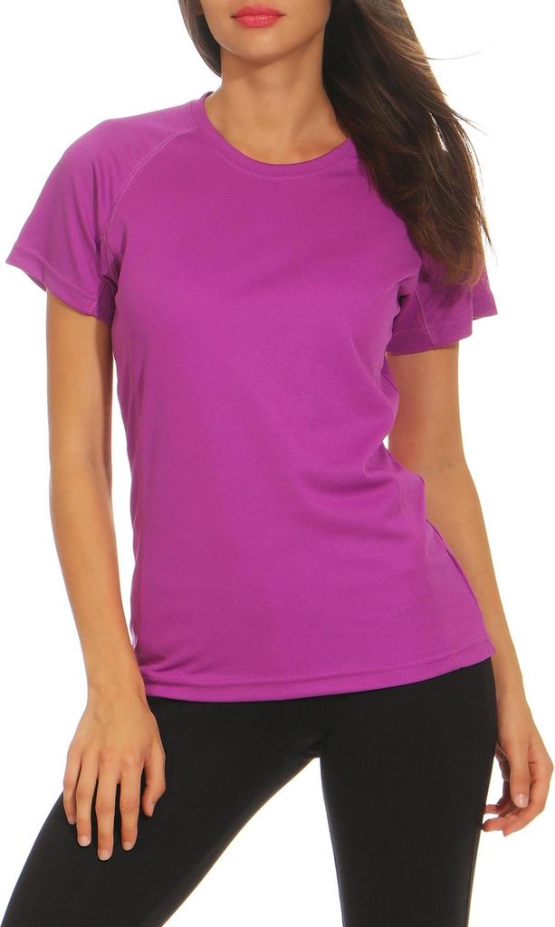 Mivaro Damen Sport T-Shirt atmungsaktiv schnelltrocknend Funktionsshirt aus Polyester mit Cool Dry Effekt Regular Fit