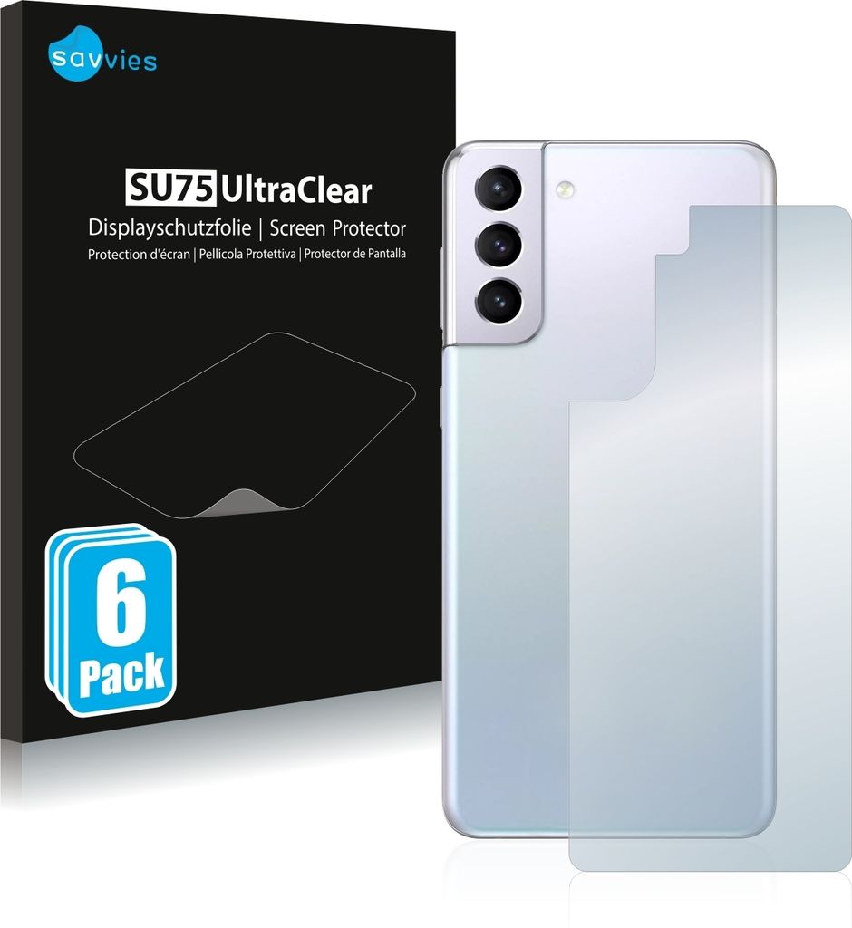 6x Für Samsung Galaxy S21 / 5G (Rückseite) Schutzfolie Savvies Displayschutz Display Schutz Folie Klar Transparent