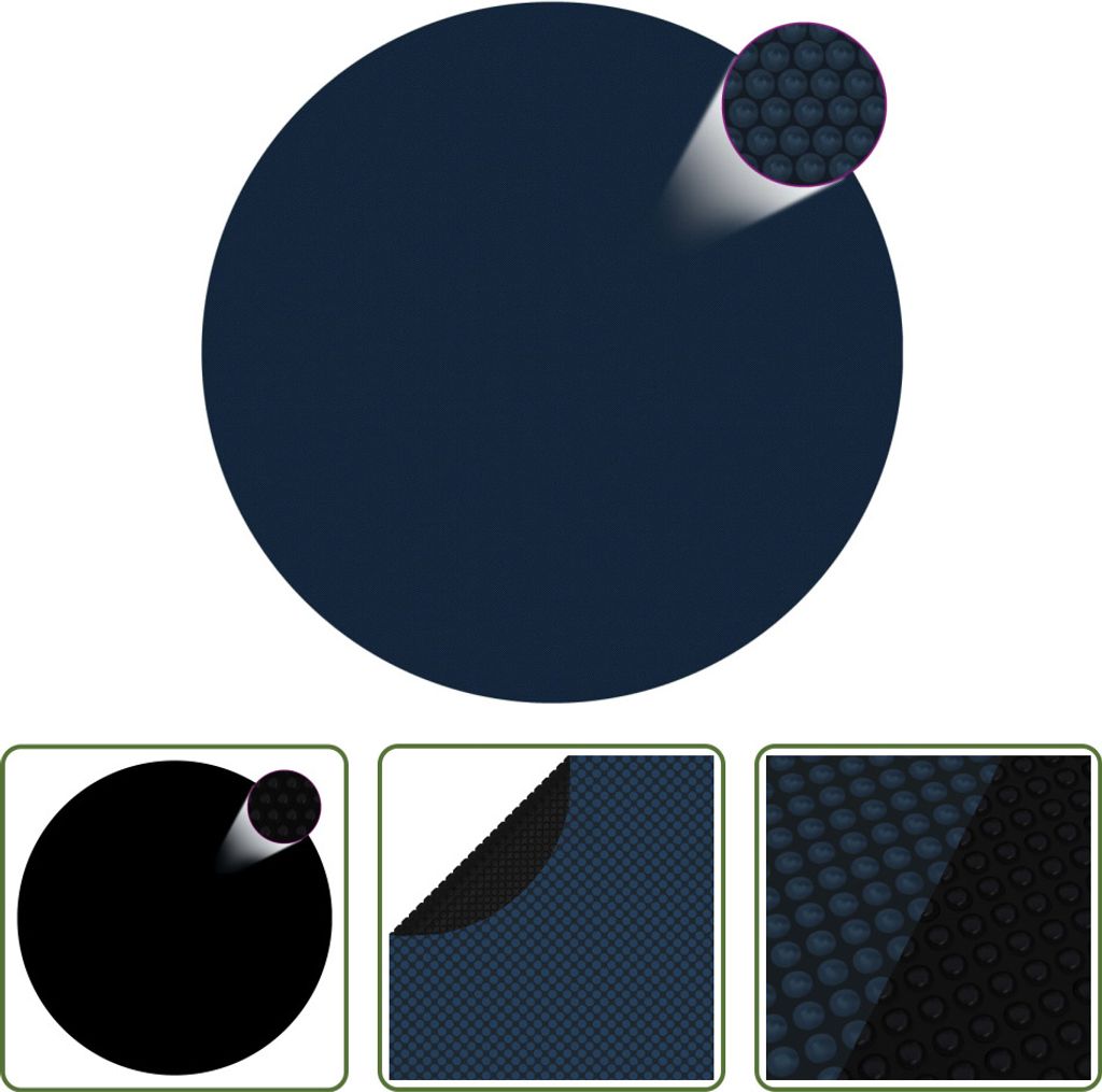 The Living Store Treibende Pool-Solarplane PE 527 cm Schwarz und Blau