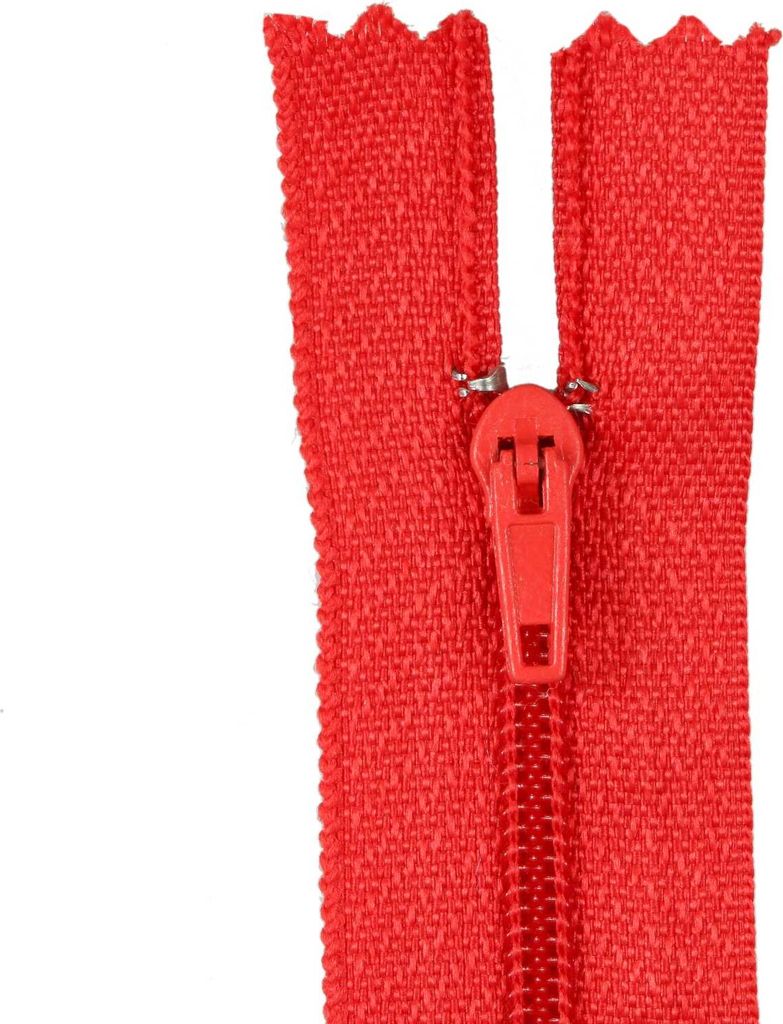 1 Reißverschluss spiral 20cm x 3mm unteilbar, Autolock, Farbauswahl, Farbe:148 hot red
