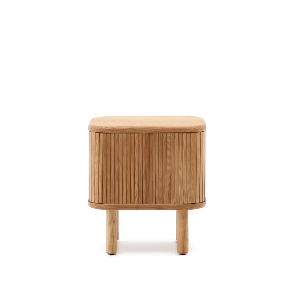 Table de nuit Mailen en frêne véritable, design minimaliste 50x55cm