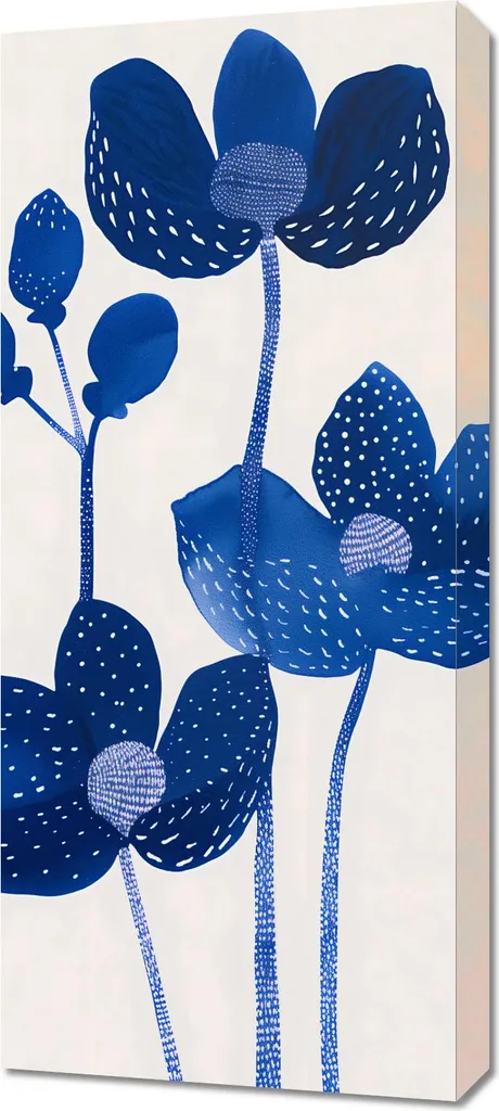 Décoration Fleurs Nocturnes 40x90 - Toile Panoramique Haute Qualité