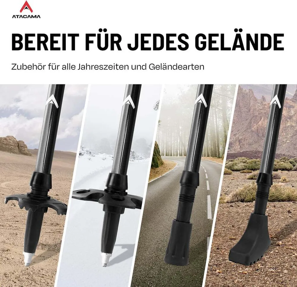 Bâtons de marche télescopiques ATACAMA avec kit complet accessoires