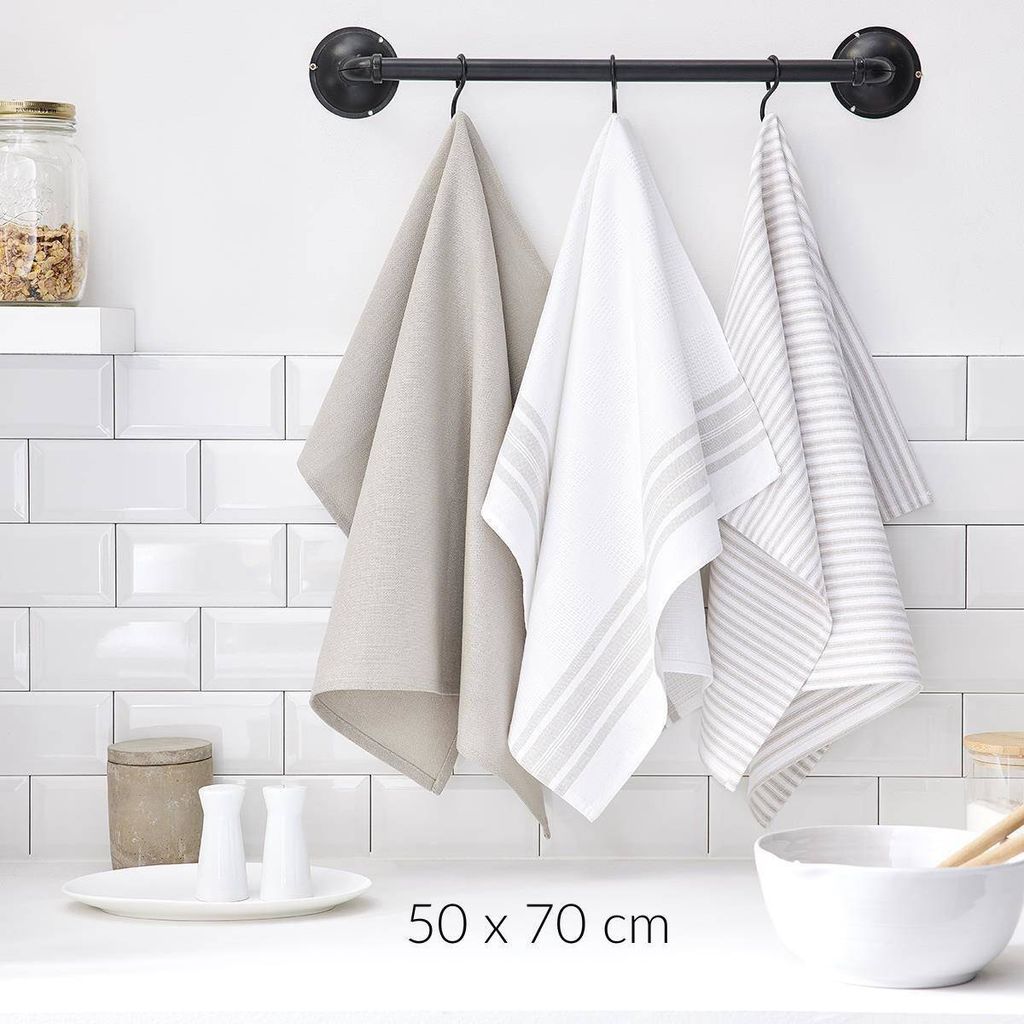 Bavlněné utěrky CASUAL, 3 kusy, béžové, 50 x 70 cm Obrázek produktu 