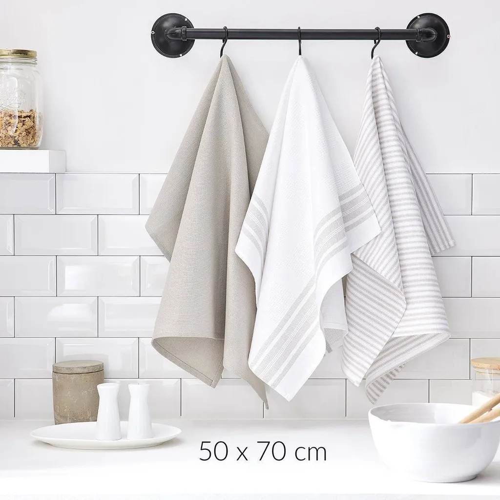 Set 3 Asciugamani Bagno 50x70 Beige Cotone CASUAL - Ultra Assorbenti