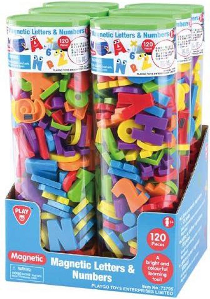 Playgo Magnetbuchstaben und -zahlen, 120-teilig.