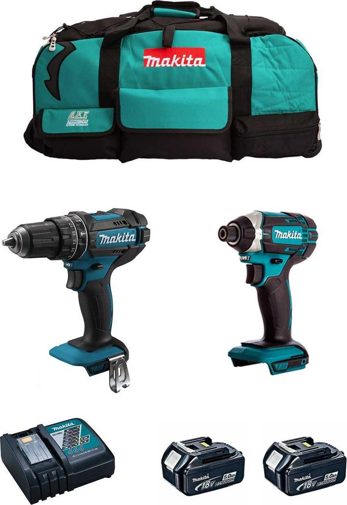 MAKITA Kit MK206 (DHP482 + DTD152 + 2 x 5,0 Ah + DC18RC + LXT600)