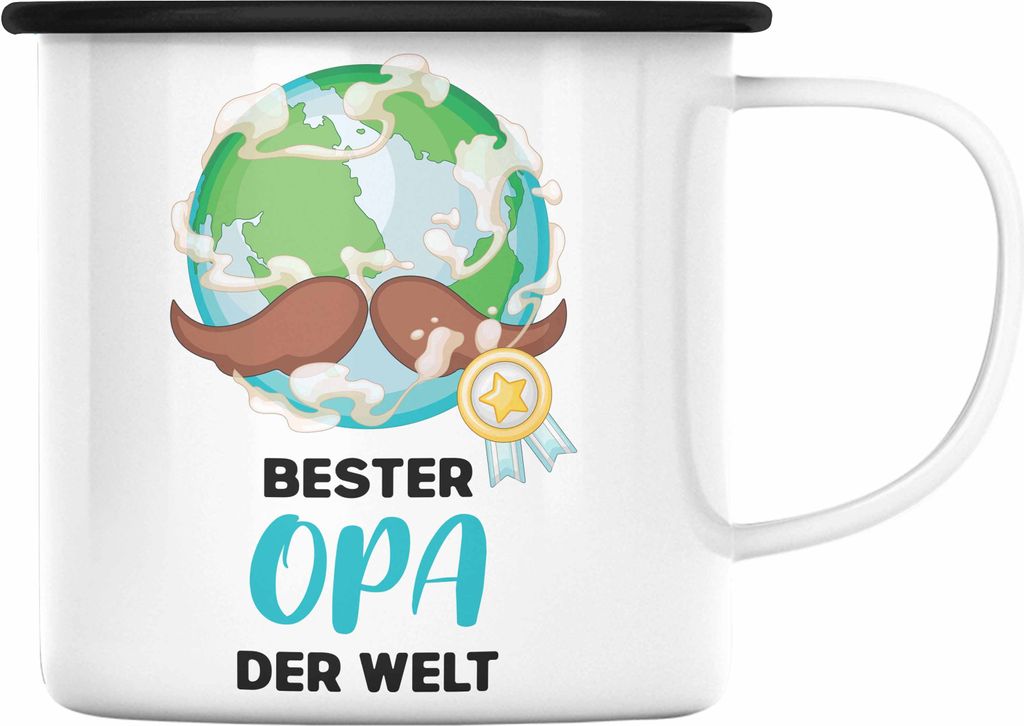 Trendation - Bester Opa Der Welt Geschenk Emaille Tasse Produktbild 
