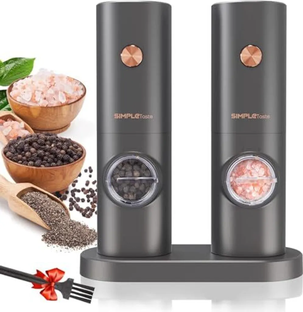 SimpleTaste Mulini per Spezie Elettrici Set 2 - Macinapepe Automatico
