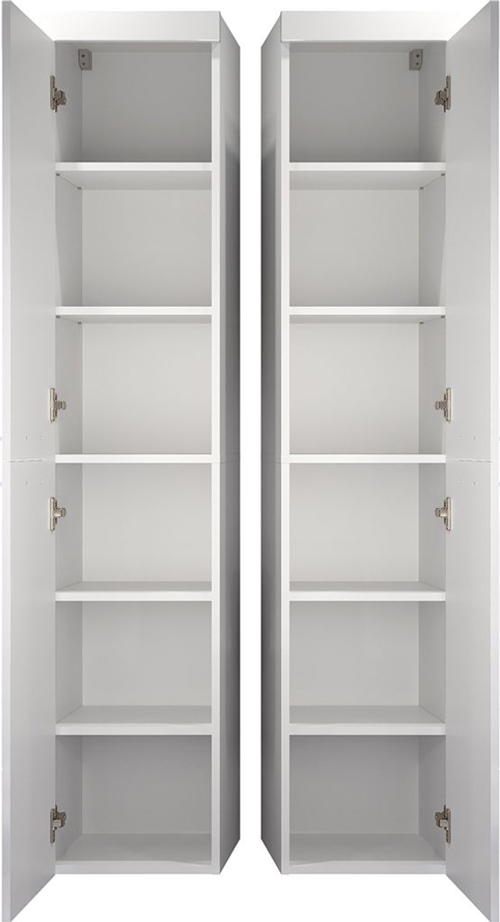 Hängehochschrank DENTON-19 in Hochglanz weiß, B/H/T: ca. 35/170/33 cm