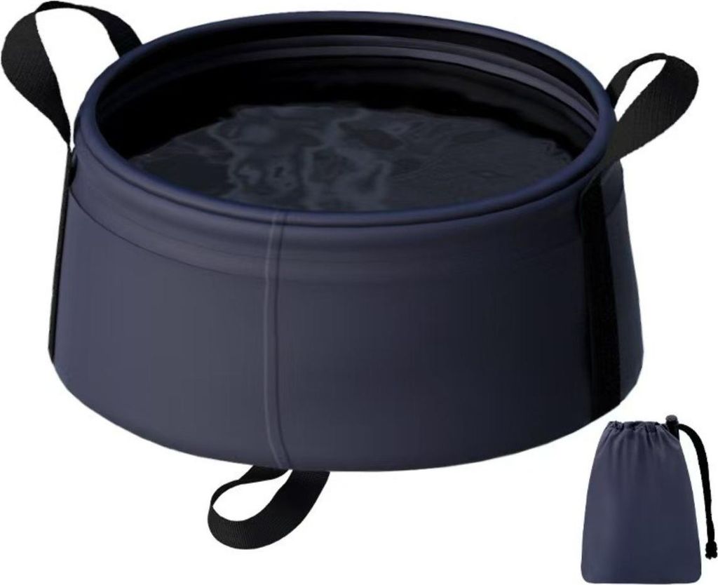 INF Faltbare Waschschüssel 2er Set - Leicht, Robust für Camping und Reisen Blau