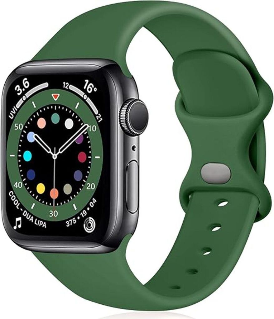 Apple Watch Armband 38mm 40mm 41mm Weiches Silikon Band für iWatch 1 2 3 4 5 6 7 8 9 SE, Militärgrün