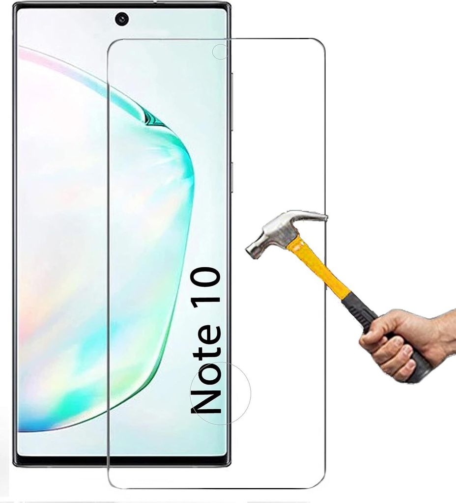 ino Schutzglas kompatibel mit 3D Samsung Galaxy Note 10 Panzerglas volle Abdeckung transparent Full Displayfolie Glasfolie 9H Härte Handyschutz