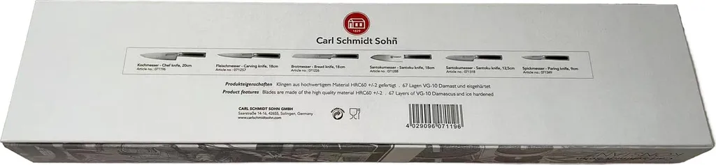 Coltello da Chef Carl Schmidt Sohn Konstanz 20cm Acciaio Damasco VG10 - 10