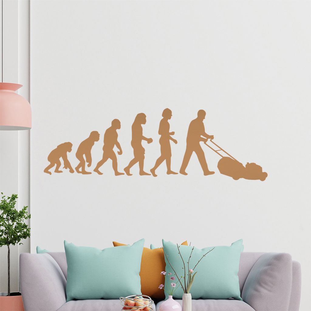 KIWISTAR Evolution - Rasenmäher Hexler Gras Roboter Wandtattoo in 6 Größen - Wandaufkleber Wall Sticker - Dekoration, Küche, Wohnzimmer, Schlaf...