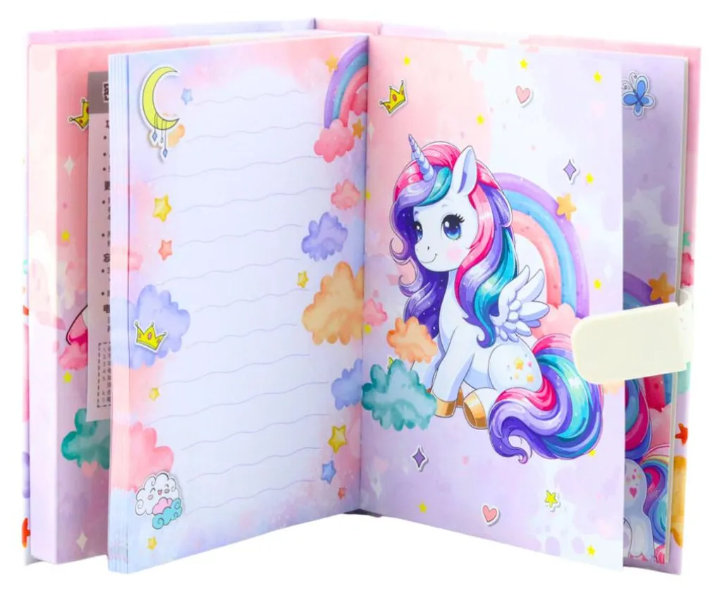 Journal Intime Licorne Musical pour Filles - Carnet Pages Colorées - 3