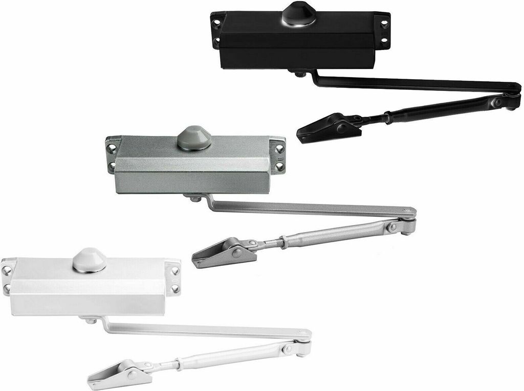 Hydraulischer Türschließer Torschließer Tür Tor Türöffner Stangentürschließer Silber bis 65kg Ja