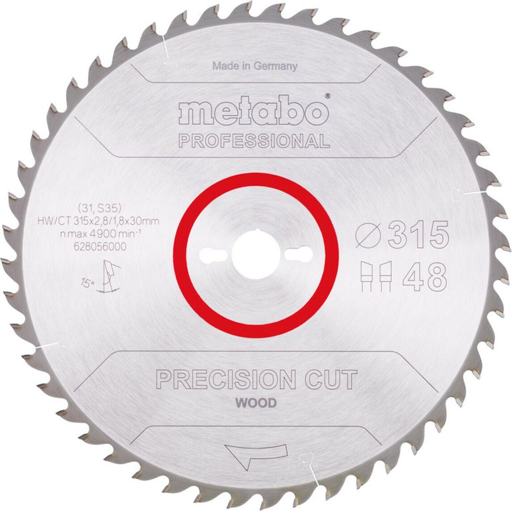 Metabo Lame de scie circulaire HW/CT 315x2,8x30mm 48 WZ Image du produit 
