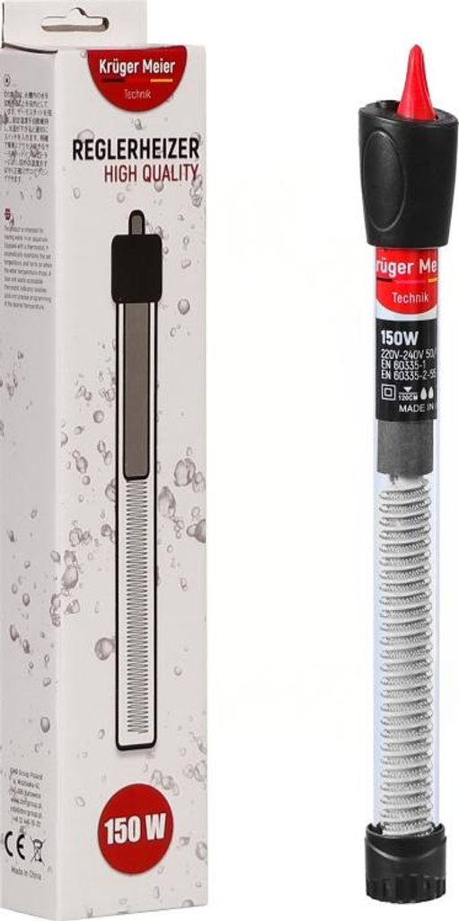 Kruger Meier Reglerheizer 150W - Heizkörper mit Thermostat für das Aquarium