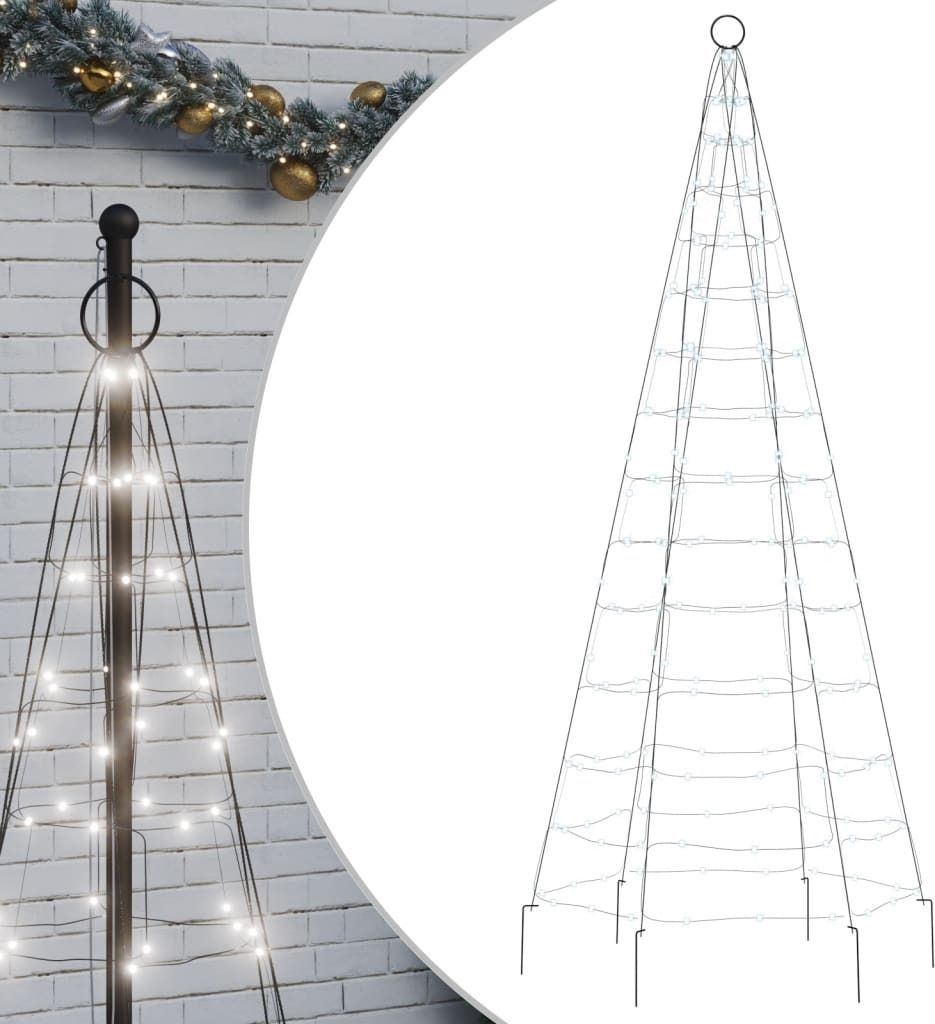 LED-Weihnachtsbaum für Fahnenmast 200 LEDs Kaltweiß 180 cm