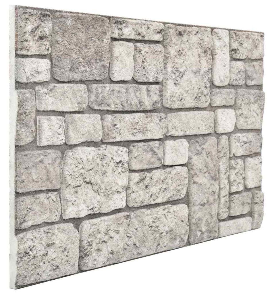Wandpaneele 10 pcs Grau 100 x 50 cm EPS-Schaum