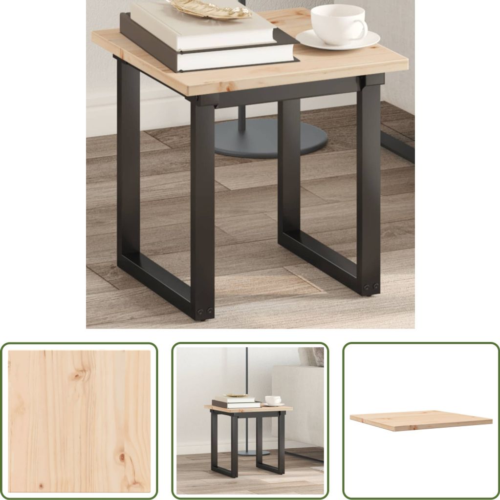 The Living Store Tischplatte 40x40x1,7 cm Quadratisch Massivholz Kiefer