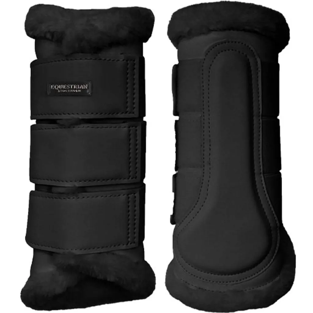 Guêtres de protection cheval Equestrian Stockholm Noires en taille Medium