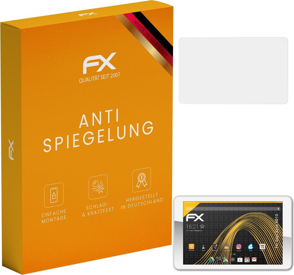 atFoliX FX-Antireflex 2x Schutzfolie kompatibel mit Odys Xelio HD10 Displayfolie
