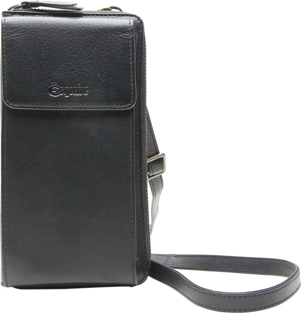 Esquire Phone Wallet Bag Peru Nero: Mini Borsa in Pelle per Smartphone