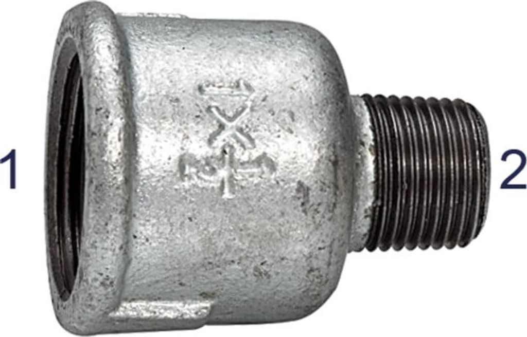 Riegler Reduziermuffe 246, IG/AG, Rp 2 1/2, R 2, schwarzer Temperguss