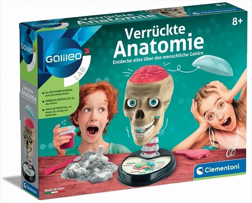 Clementoni Galileo Lab Experimentierkasten Verrückte Anatomie Mensch Schädel