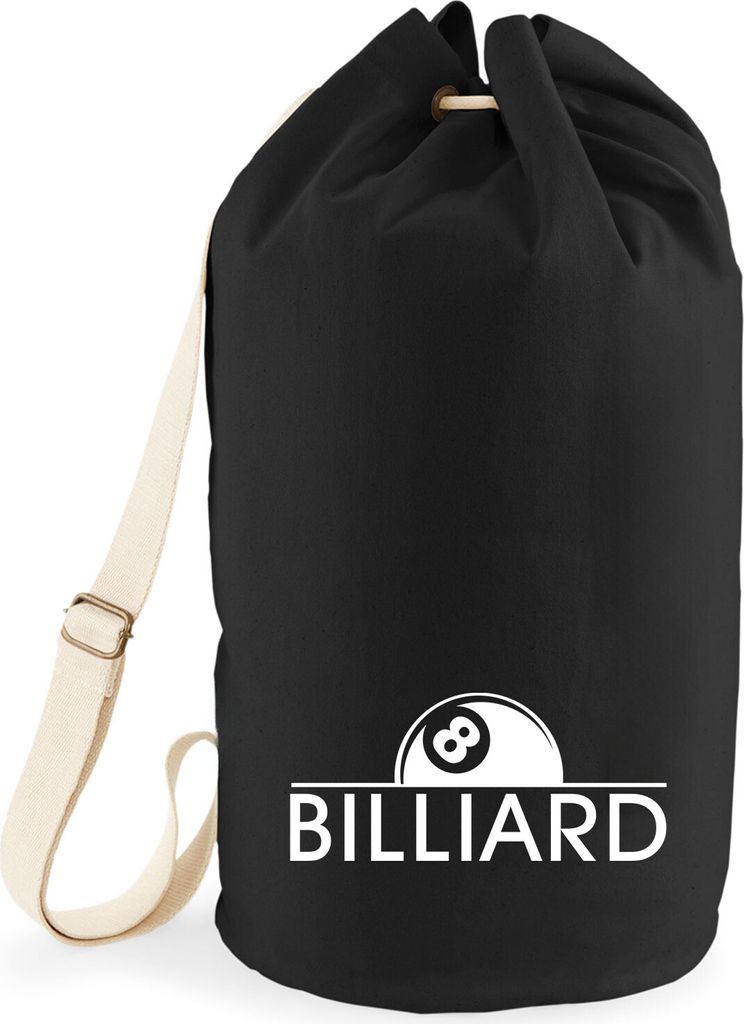 Huuraa Seesack Billard Snooker 20 Liter Black Baumwolle Rucksack Geschenkidee