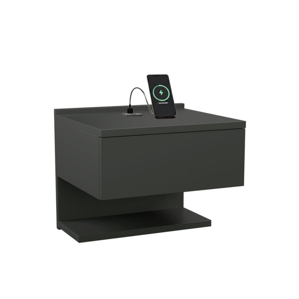 Nachtschrank – Schwebende Nachtkonsole mit USB & USB-C, Produktbild 
