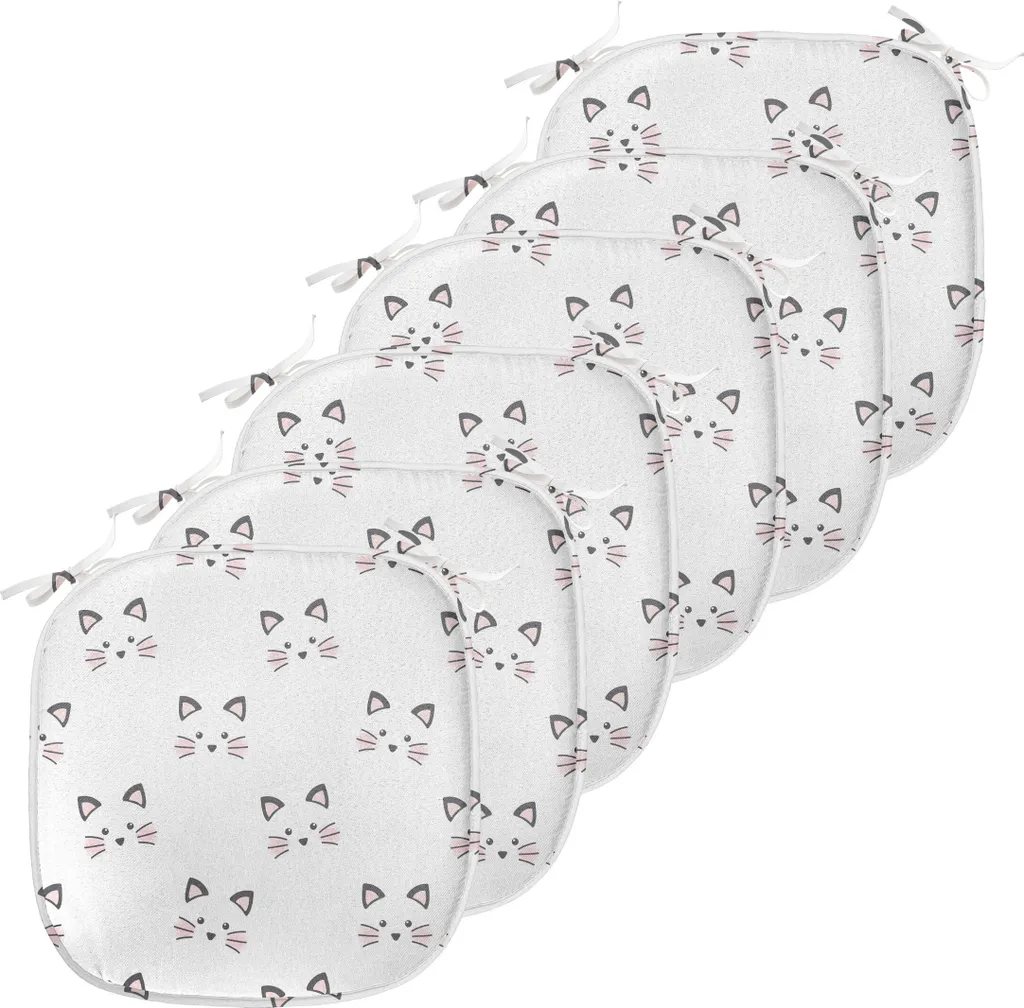 Coussins de Chaise pour Salle à Manger 40x40 cm Design Visage Lot de 6