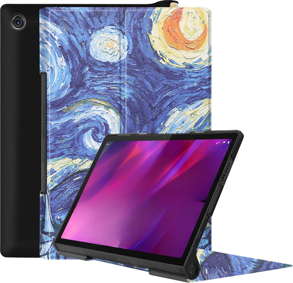 Case2go - Hülle kompatibel mit Lenovo Yoga Tab 11 (2021) - Mit Standfunktion - Kunstleder Tablet Case Schutzhülle - Sternenhimmel