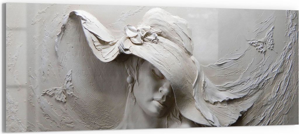 DEQORI Glasbild Acryl 125x50 cm 'Skulptur einer Lady' Wandbild Bild modern Deko
