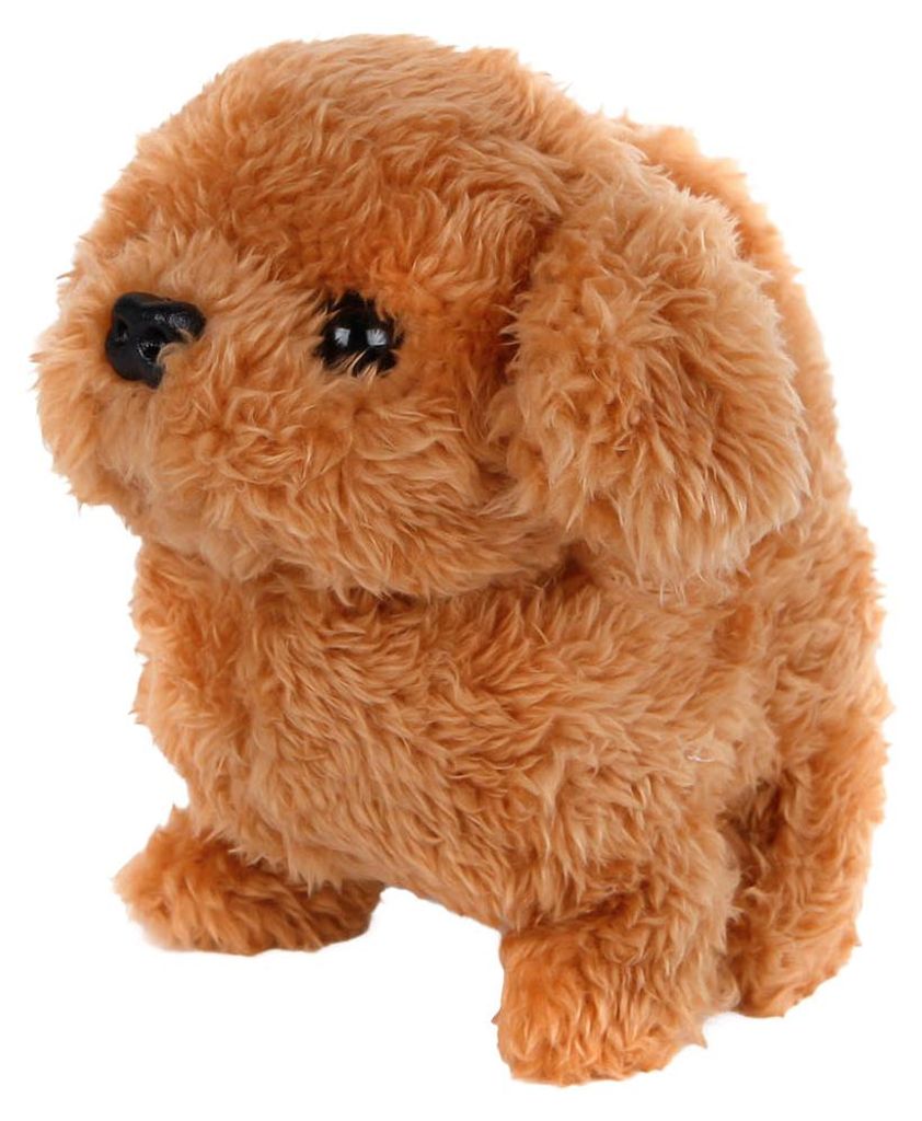 Interaktiver Plüsch-Laufhund braun 15,5cm Spielzeug Hund
