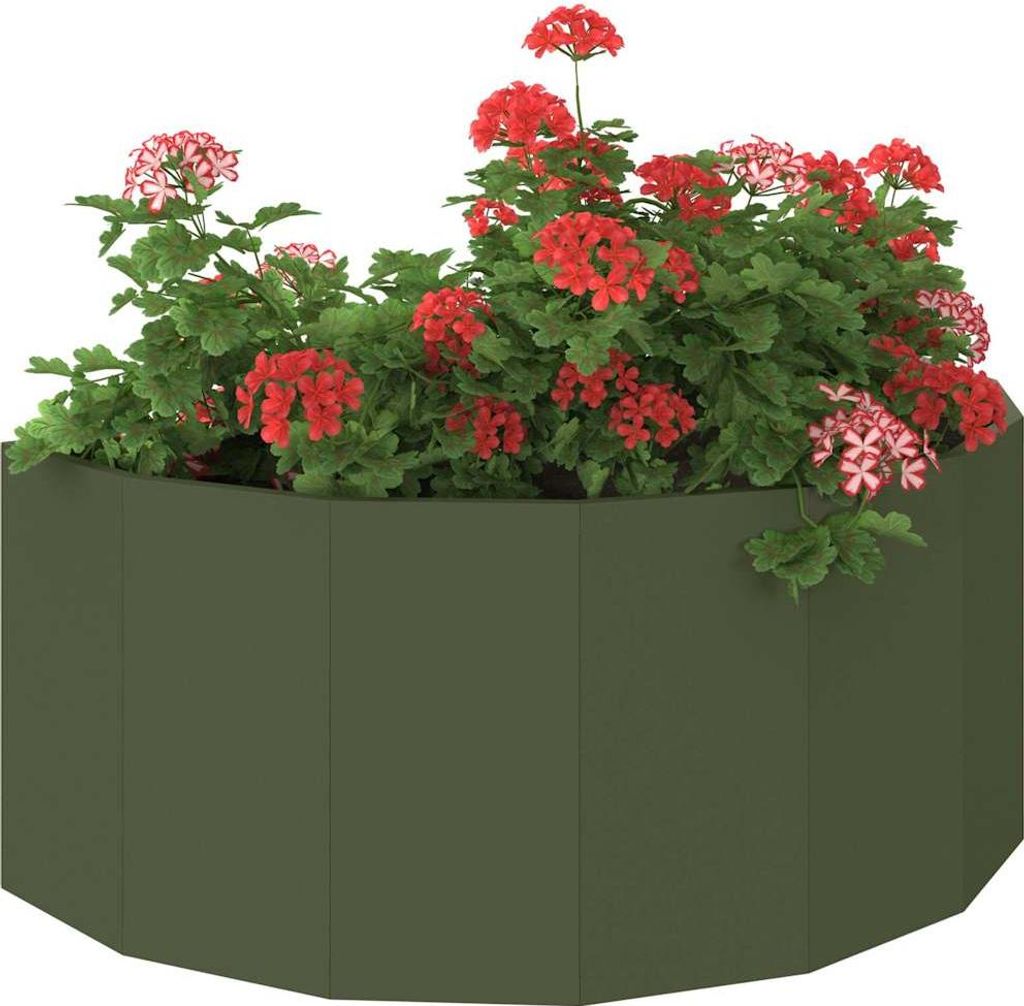 Stabli Pflanzkübel Olive Grün 90 x 45 x 35cm Stahl - DE404346 - Beete