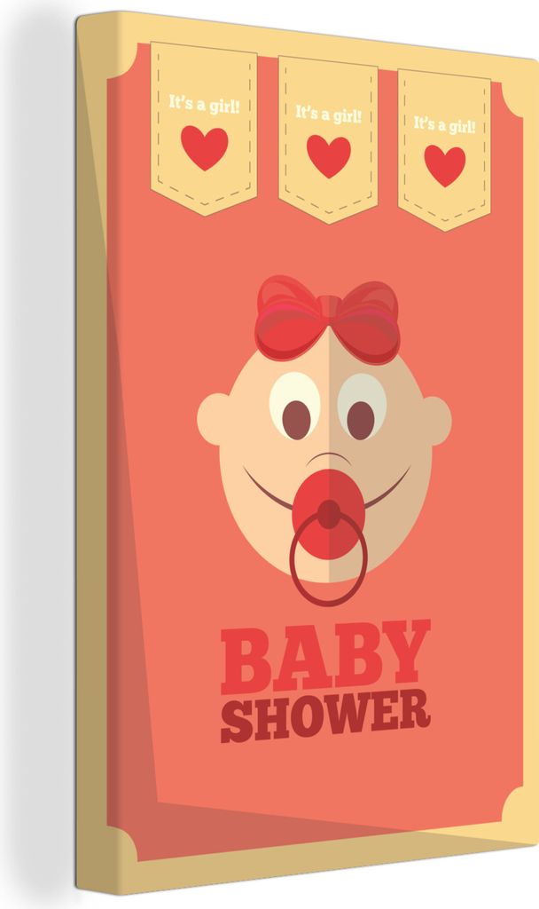 OneMillionCanvasses - Leinwandbilder - 90x140 cm, Babyparty, es ist ein Mädchen' - Sprichwörter - Zitate, Wandbilder Kunstdruck Wanddekoration ...