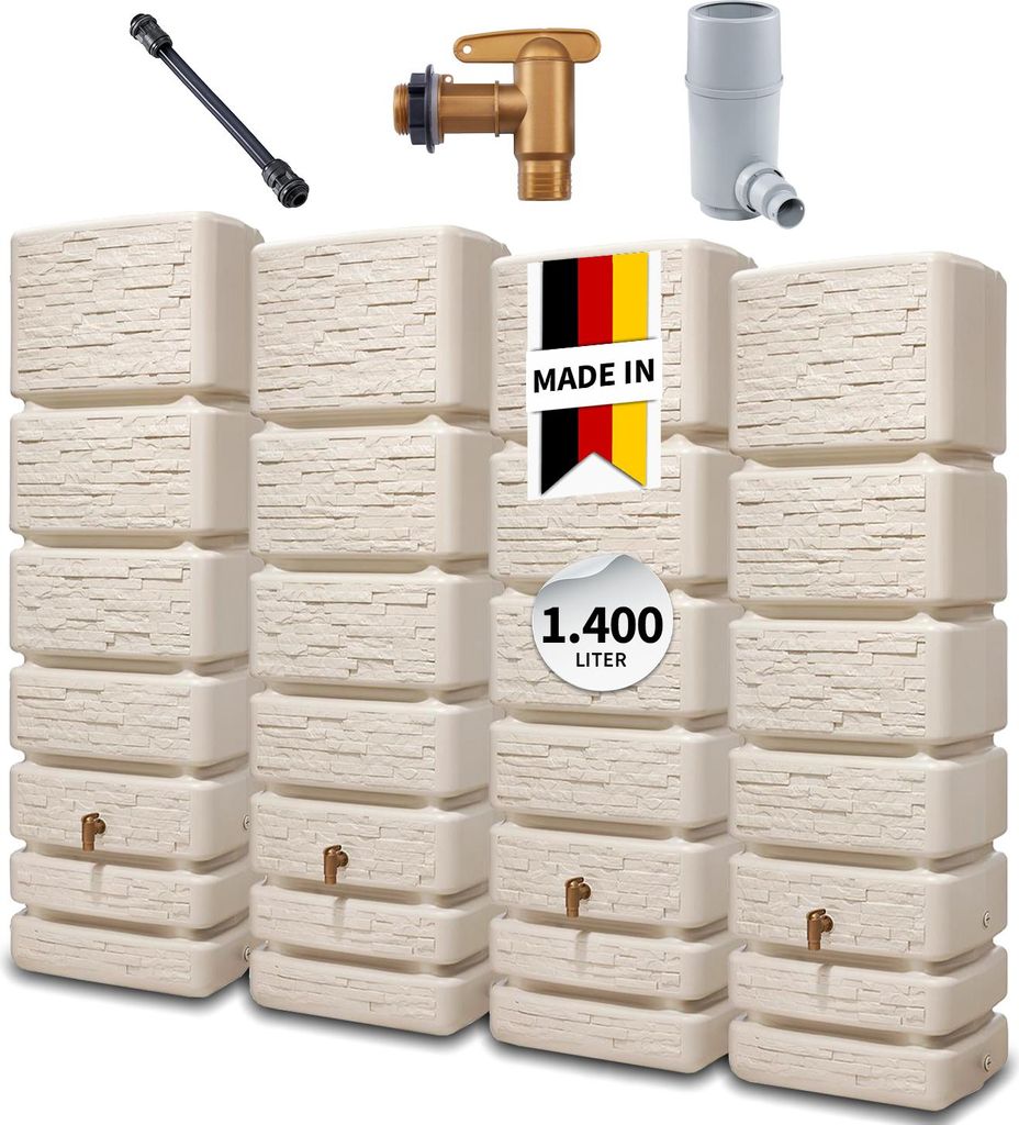 4rain SLIM STONE DECOR Wandtank Komplett-Set 1400 Liter Produktbild 