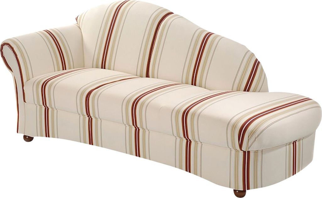 Recamiere Armlehne links Kama Bezug Flachgewebe Buche nussbaum dunkel / weiß 21523