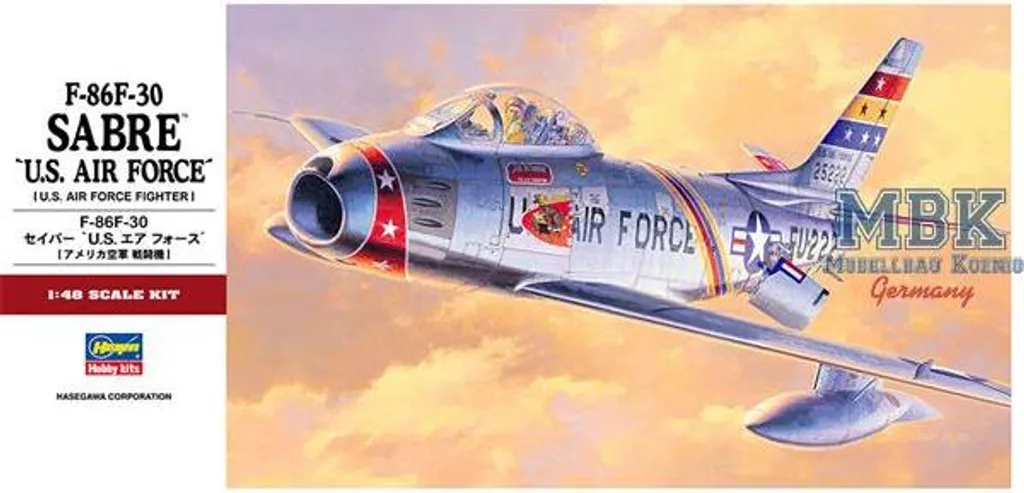 Maquette à monter Avion de Chasse F-86F-30 Sabre USAF Hasegawa 1/48 PT13