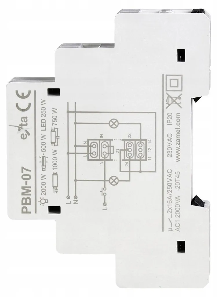 Relais Bistable PBM-07 Zamel pour Commande Centralisée Éclairage 230V